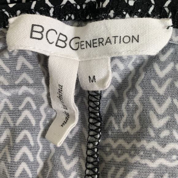 Bcbgeneration Dress Women's Medium Black White Abstract Stretchy Sleeveless - Picture 5 of 8